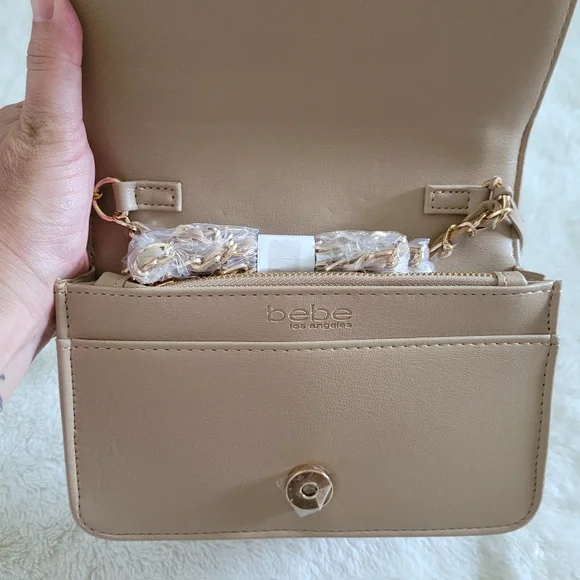 bebe Chica👩 Stud Crossbody Bag in Beige - NWT - Picture 11 of 16